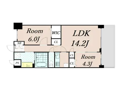 RAFFINE 京都上鳥羽(2LDK/1階)の間取り写真