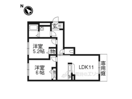 メゾン・ファミール(2LDK/1階)の間取り写真