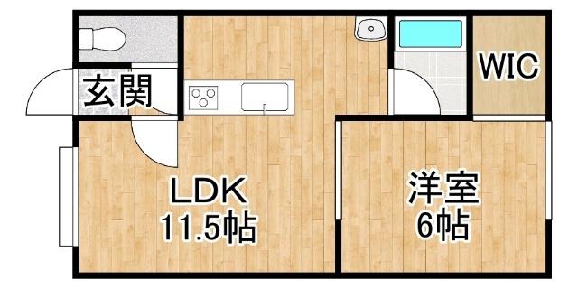 レインボーハイツK(1LDK/1階)の間取り写真