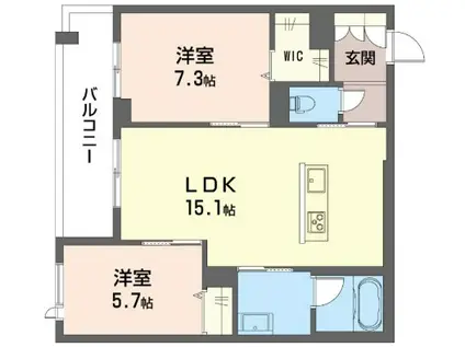 WTB大塚(2LDK/4階)の間取り写真