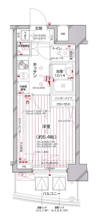 パレステュディオ中目黒 3階階 間取り