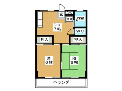 塚場ハイツNO2(2DK/1階)の間取り写真