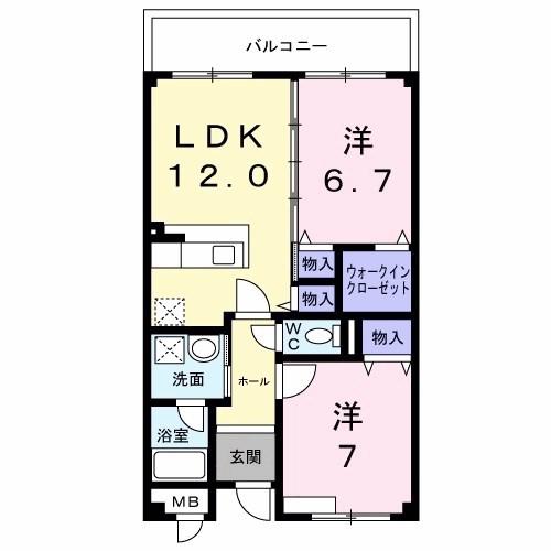 ポラリス(2LDK/2階)の間取り写真
