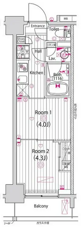 グランド・ガーラ木場 7階階 間取り