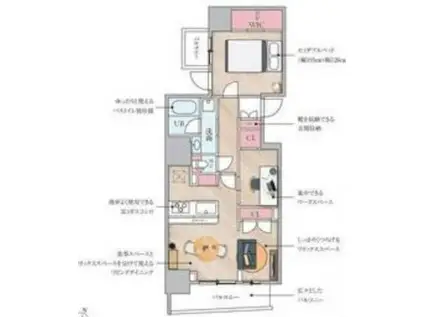 MFPRコート日本橋馬喰町(3SDK/6階)の間取り写真