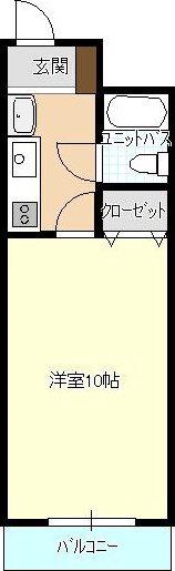 YSビル(1K/3階)の間取り写真