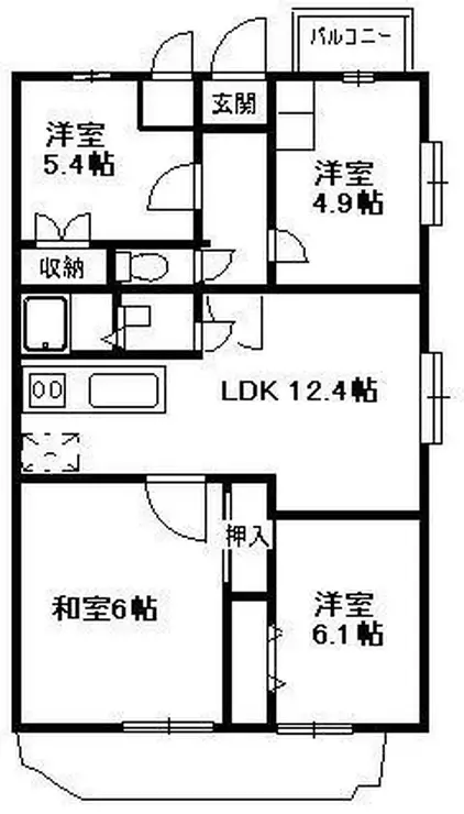 メゾングラシア 4階階 間取り