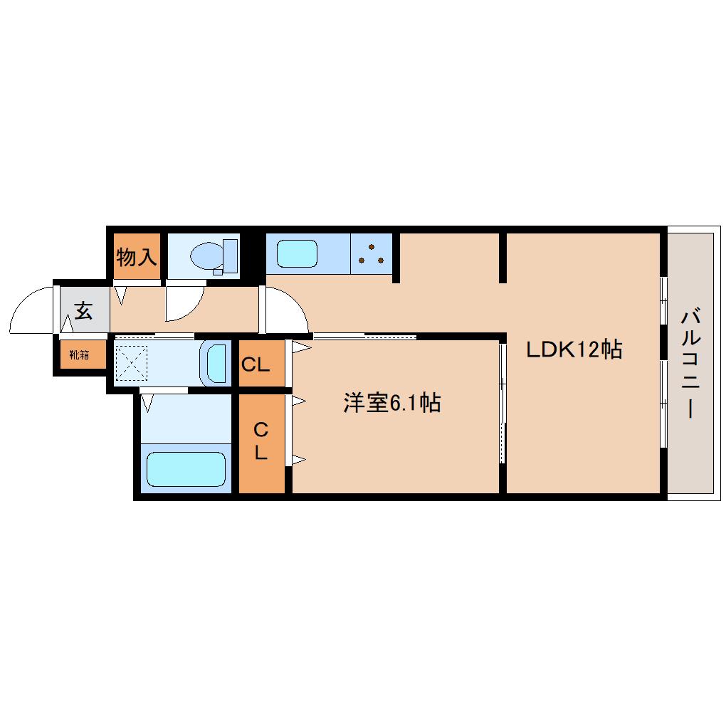 アルティザン九条(1LDK/1階)の間取り写真