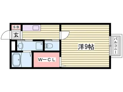 コンフォートテクノIII(1K/1階)の間取り写真