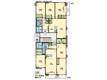 メゾン・ド・サムディ(3LDK/1階)の間取り写真