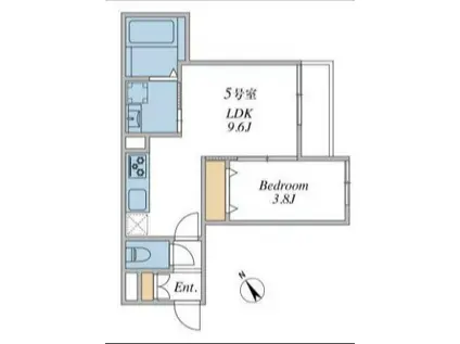 ウィンドテラスみどり台(1LDK/1階)の間取り写真