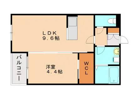 グランドソレイユ篠崎(1LDK/2階)の間取り写真