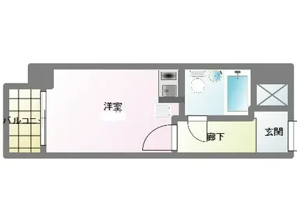 ニューブ神戸(ワンルーム/7階)の間取り写真