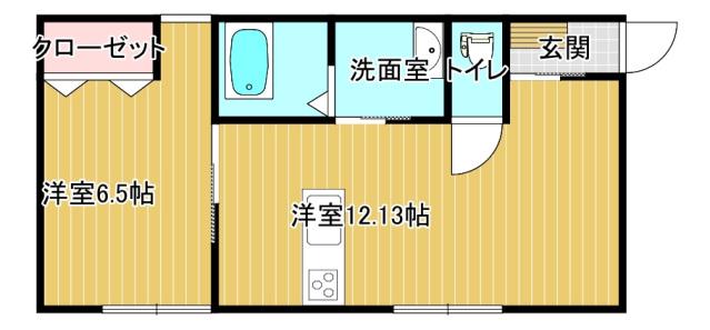 AZUL(1LDK/2階)の間取り写真