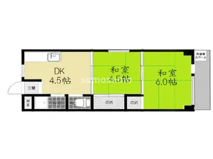 第2三和マンション(2DK/4階)の間取り写真