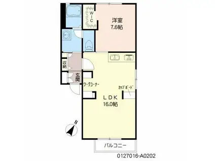 シャルマンMOE (1LDK/2階)の間取り写真