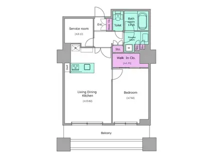 レジディアタワー上池袋(1SLDK/9階)の間取り写真