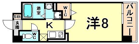 クラシェス尼崎(1K/5階)の間取り写真