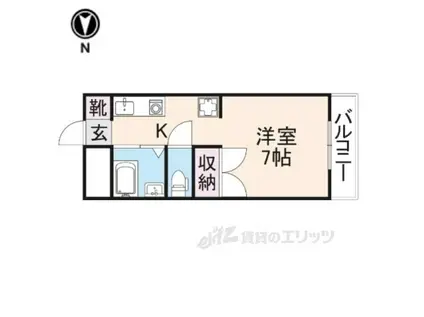 ウィンライフあやめ池(1K/2階)の間取り写真