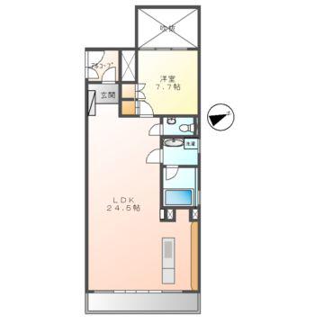 VISCONTI覚王山(1LDK/4階)の間取り写真