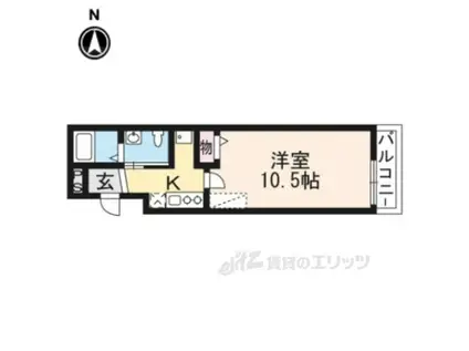 フラッティ毘沙門町(1K/3階)の間取り写真