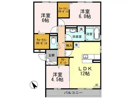 コンフォール(3LDK/3階)の間取り写真