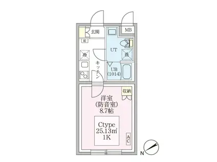 スカイラシクラス平和台(1K/3階)の間取り写真