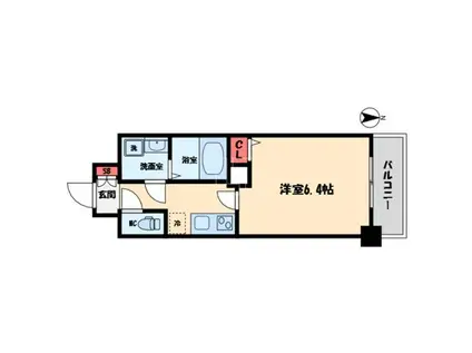 グレンパーク内本町(1K/12階)の間取り写真