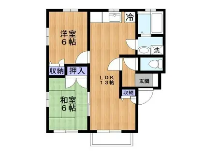 コート・ドールD棟(2LDK/2階)の間取り写真