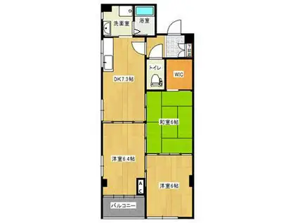 テシマプラザ(3DK/3階)の間取り写真