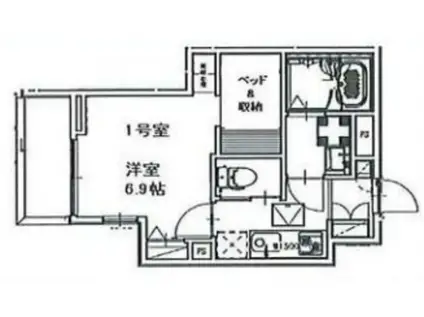 アクシーズ南浦和(1K/1階)の間取り写真