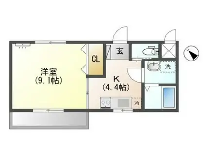 リバパレス丸政壱番館(1K/2階)の間取り写真