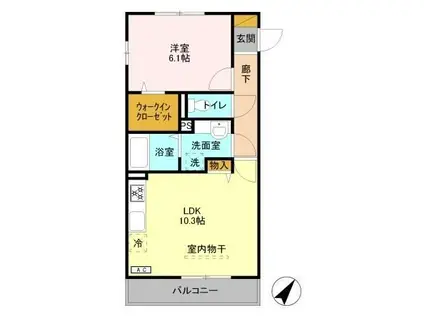 SKYルームIII(1LDK/2階)の間取り写真