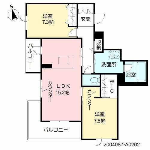 AGREABLE(2LDK/2階)の間取り写真