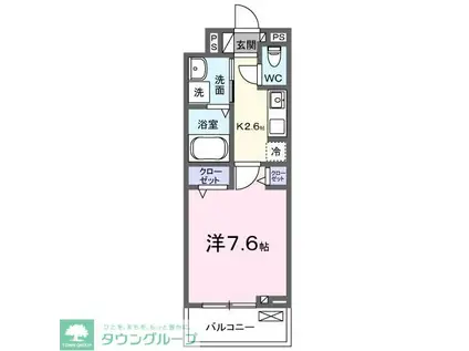 クローリス南柏(1K/3階)の間取り写真