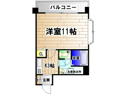 みなみハイツ(1K/2階)の間取り写真