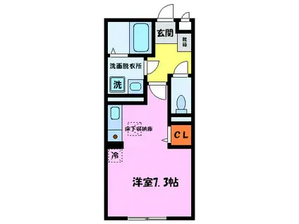 メルベーユ(ワンルーム/1階)の間取り写真