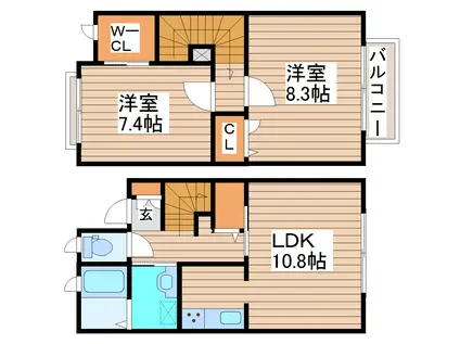 シャーメゾンプレジオD(2LDK/1階)の間取り写真