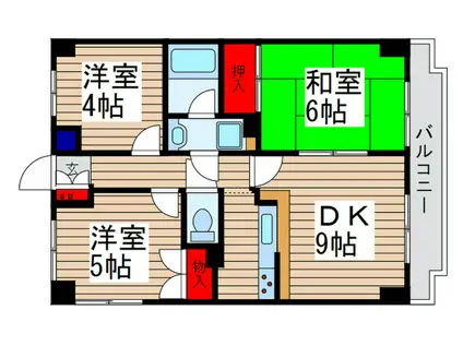 スカイビュウ11(3DK/4階)の間取り写真