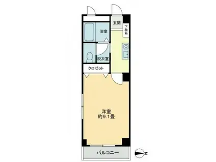 フォブール21A・B(1K/2階)の間取り写真