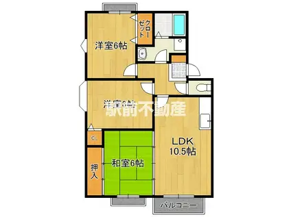 プレミール飯倉A棟(3LDK/2階)の間取り写真