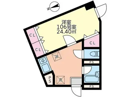 ルート大倉山マンションA棟(1K/1階)の間取り写真