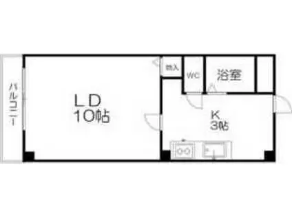 ＪＲ函館本線 手稲駅 バス乗車時間：6分 最寄りバス停で下車 徒歩4分 4階建 築30年(1K/2階)の間取り写真