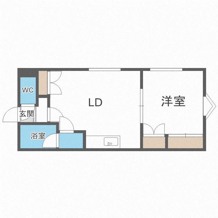 オルセーN19(1LDK/2階)の間取り写真