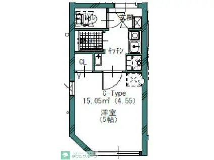 GREW KOENJI RESIDENCE(1K/2階)の間取り写真