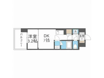 リヴェント難波サウス(1LDK/6階)の間取り写真