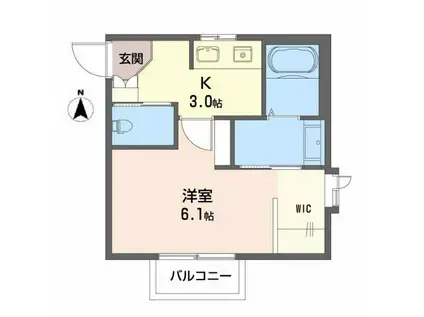 ステラII(1K/2階)の間取り写真