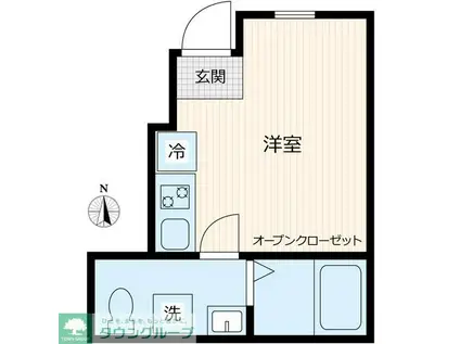 新緑とすみれのフィオーレ(ワンルーム/1階)の間取り写真