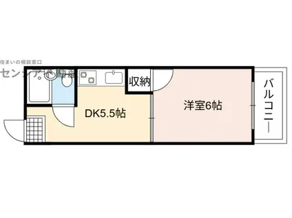 プラザハイツ大西(1DK/3階)の間取り写真