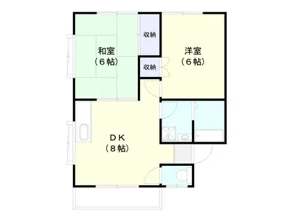 グレース茂原I(2DK/1階)の間取り写真
